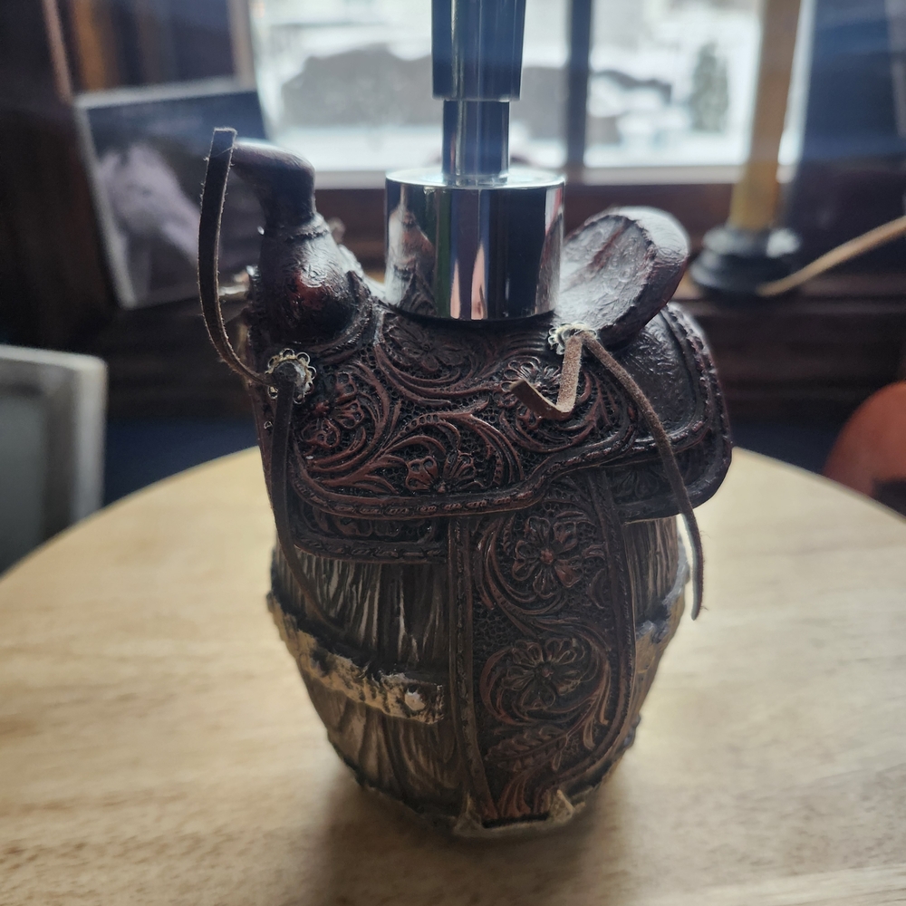 Intricately Designed Leather Wrapped Bottle